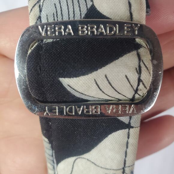 VERA BRADLEY Crossbody Bag and Wall Quilt Black and Grey Flower Pattern - Picture 10 of 12